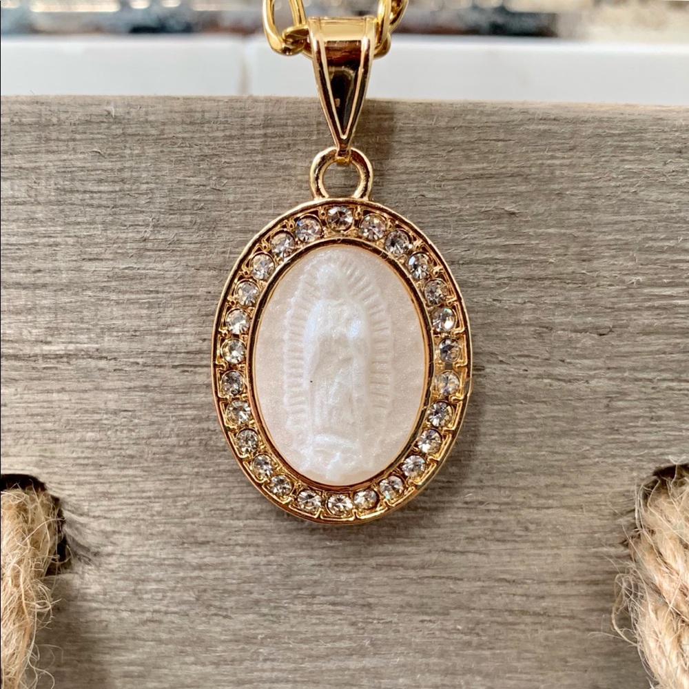 Virgin Mary Pearl Necklace